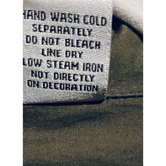 Anthropologie Sahalie Top Womens Medium Green Embroidered Button Up Boho Prairie - Picture 6 of 7